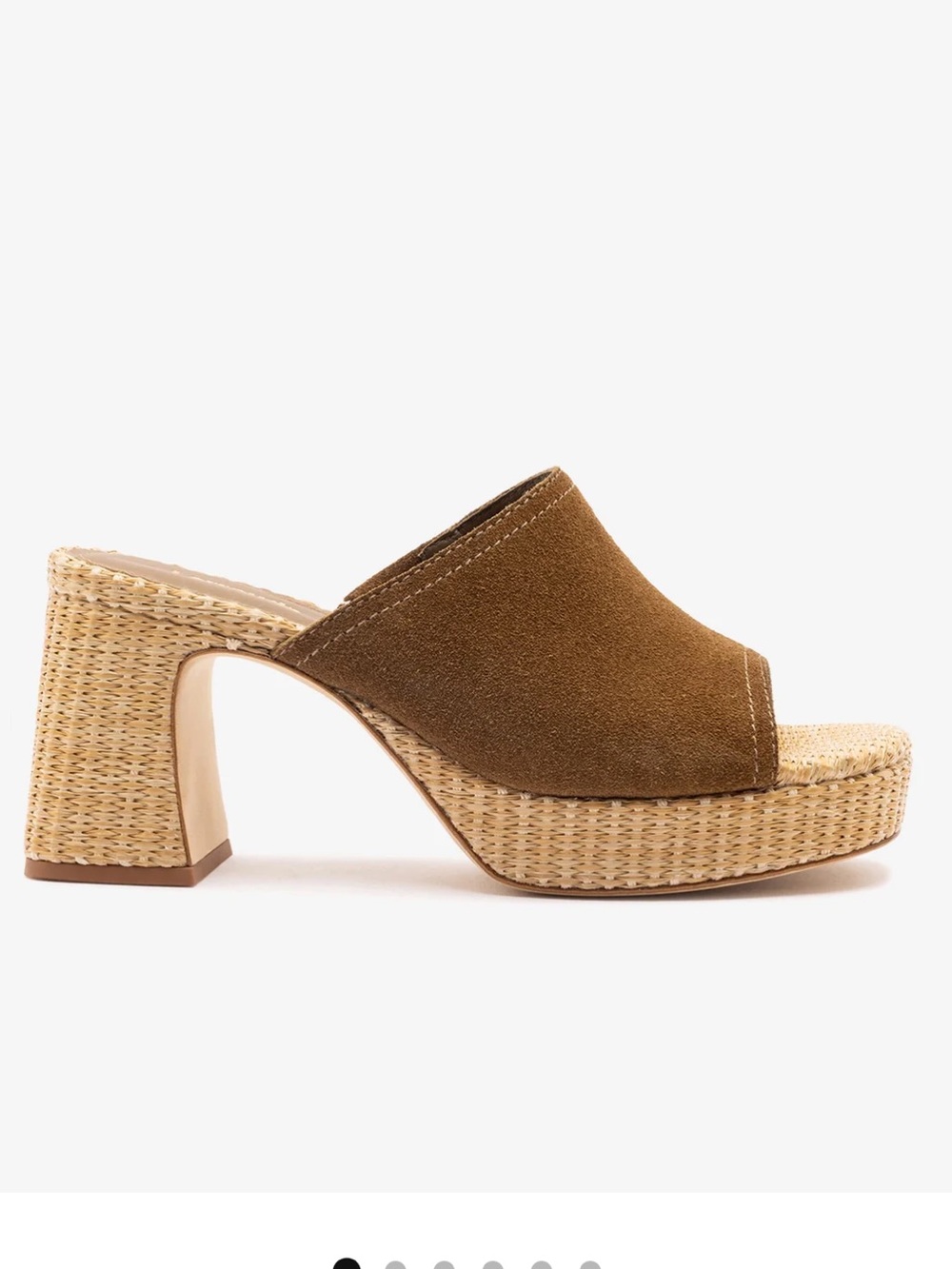 NIB Larroude Dolly Low Mule Russet Suede Sandals Size 8